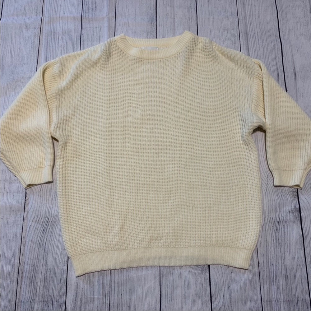 Roamans Vintage Vtg Chunky Cream Oversized Sweater